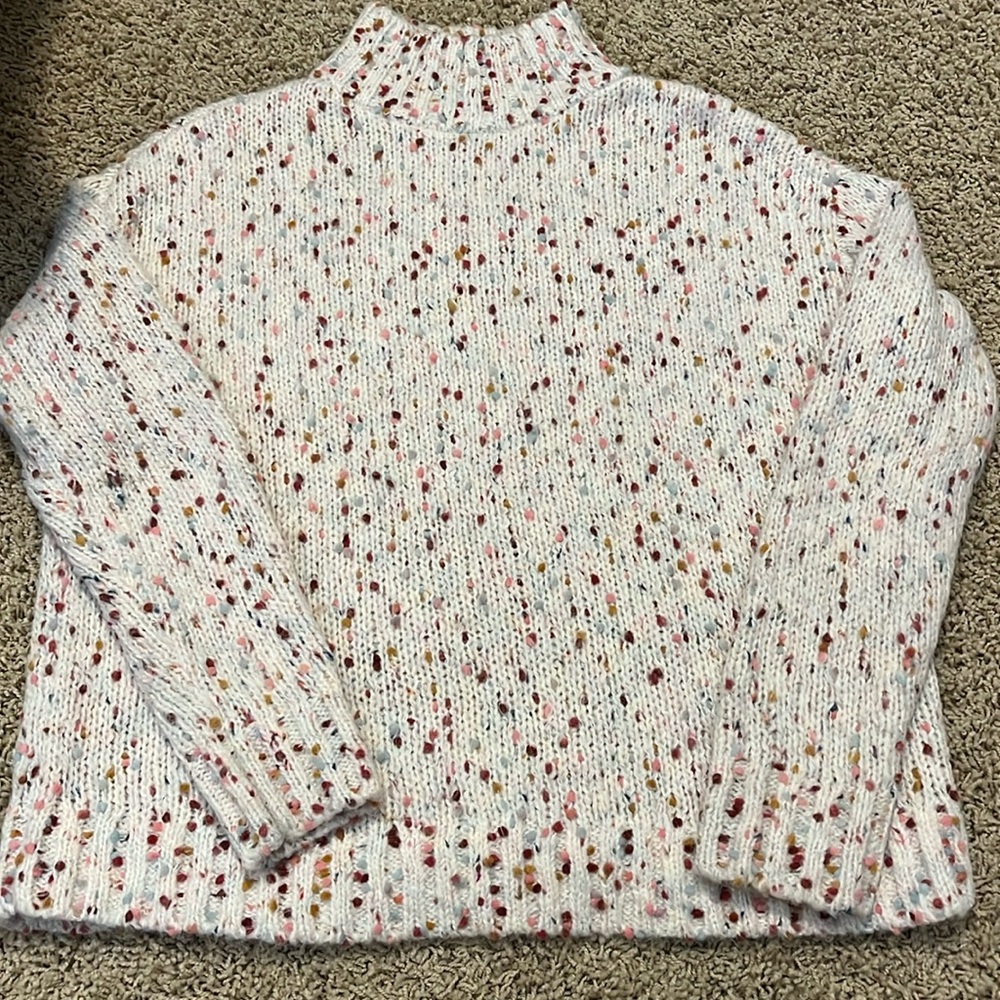 LOFT multi-colored mock neck sweater